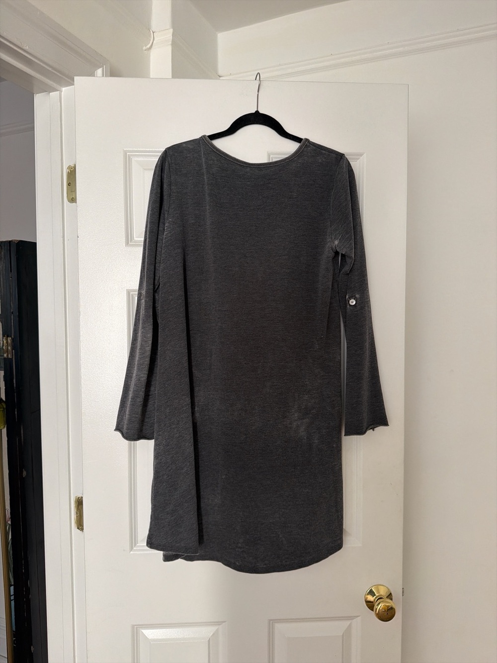 Z Supply Charcoal Gray Long Sleeve Tunic Dress - Picture 3 of 3